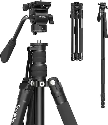 CT180 Video Tripod 72  Camera Tripod Monopod With Fluid Head Aluminum Camera T • $128.99