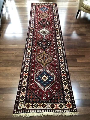 Handmade Vintage YALAMEH Runner - 2'8  X 10'4  - VERY GOOD CONDITION • $770