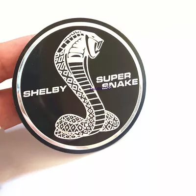 3d SHELBY Cobra Round Badge Snake Black Aluminum Emblem Sticker Sign Decal • $9.59