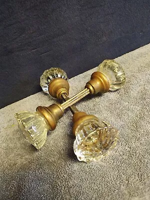 Lot Of 2 Vintage Antique Victorian 12 Point Cystal Glass Door Knobs Early 1900's • $34.99