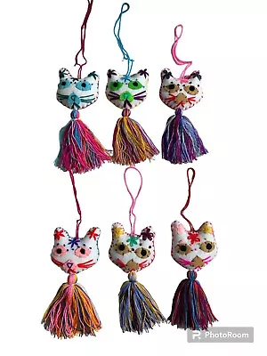 12 Piece Mexican Embroidered Tassel  Christmas  Car Decor   Cat  Kitty • $59.80