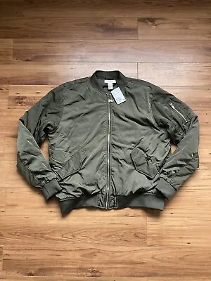 NWT Olive Military Green Men H&M Bomber Jacket • $65