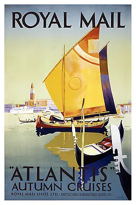 Royal Mail Boats Uk Vintage PaintingTravel Poster Print Framed Canvas • $27.27