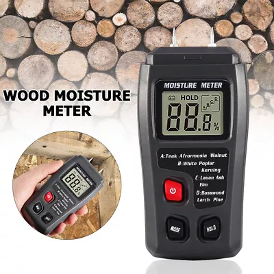 LCD Digital Wood Moisture Meter Wood Hygrometer Humidity Detector With Batteries • $10.40