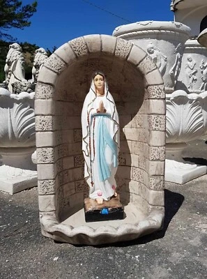 Cupola Nicchia In Cemento E Polvere Di Marmo Per Statue Sacre - Per Interno/esterno, Peso 35 Kg, Colore Bianco, Produzione Italiana, Per Madonna, Gesù O Santi