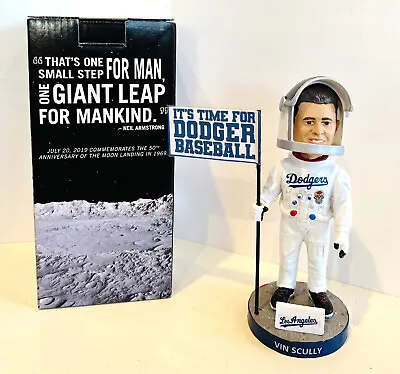 CUSTOM DESIGN ~ Vin Scully MAN On The MOON Dodgers Sugar Skull Bobblehead SGA • $129.95