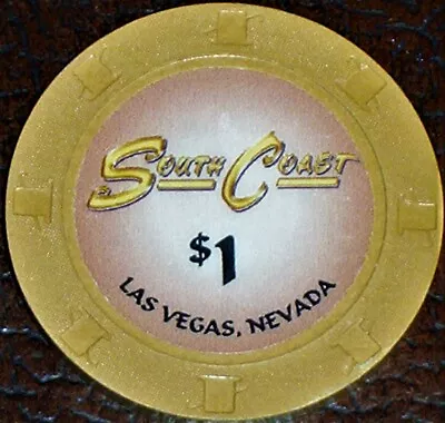 Old $1 SOUTH COAST Casino Poker Chip Vintage Antique H/C Mold Las Vegas NV  • $4