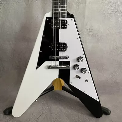 Hot Black & White Michael Schenker V Shape Electric Guitar HH Pickups Factory  • $299