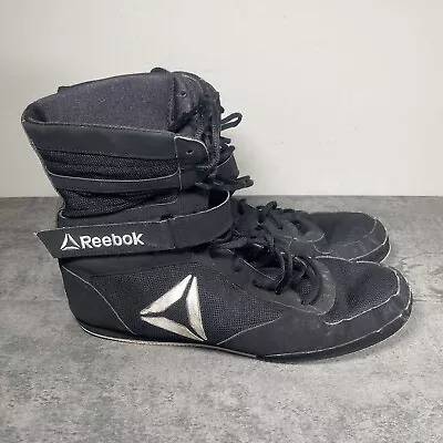 Reebok Men's Boxing Boots/Shoes Rare Mayweather Black White With Strap Size 13 • $149.99