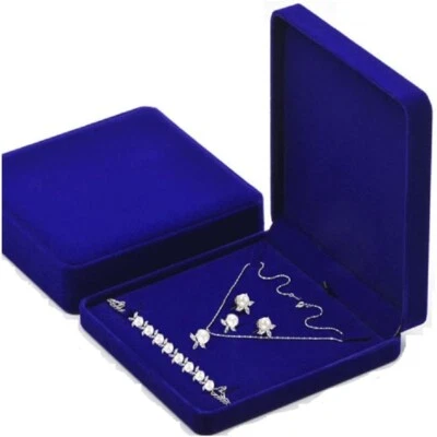 $13.06 • Buy Large Velvet Jewelry Box Necklace Ring Earring Pendant Gift Boxes Storage Case
