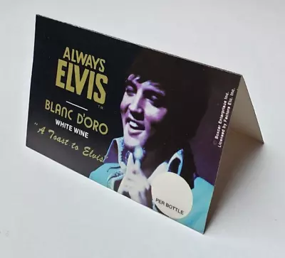 1970's ALWAYS ELVIS BLANC D'ORO WHITE WINE Price Tag Flyer Advertisement Boxcar • $9.99