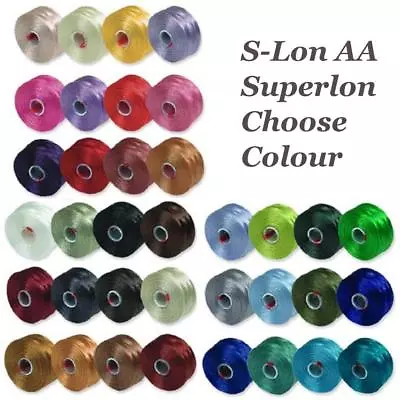 Superlon S-Lon Beading Thread Cord Size AA Tex 35 0.09mm Choose From 36 Colours • £1.99