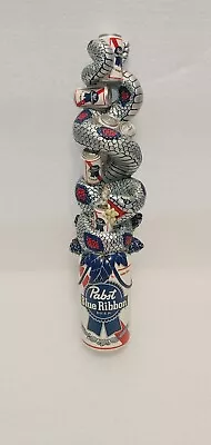 PBR Rare Coiled Snake Pabst Blue Ribbon Can Beauty 12  Draft Beer Tap Handle • $275