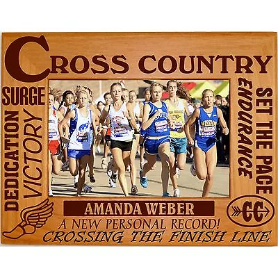 Personalized Boys Girls Cross Country Engraved Picture Frames 4x6 5x7 8x10 Team • $15