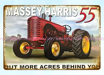 Massey Harris Tractor Farm Machinery Metal Tin Sign Room Accessories Ideas • $18.78