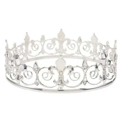 Royal King Crown For Men - Metal  Crowns And Tiaras Full Round Birtay Party H • $14.88