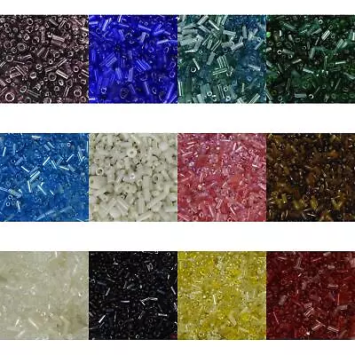 12 COLOUR Assorted Mixed Seed Bugle E Beads For Craft Jewellery BUY 20g 40g  921 • £5