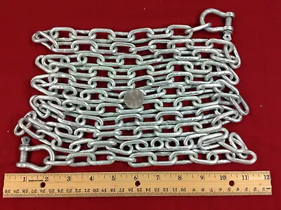 ANCHOR CHAIN 3/16  X 10' Galvanized WITH 2 STAINLESS STEEL 1/4  SHACKLES • $29.99