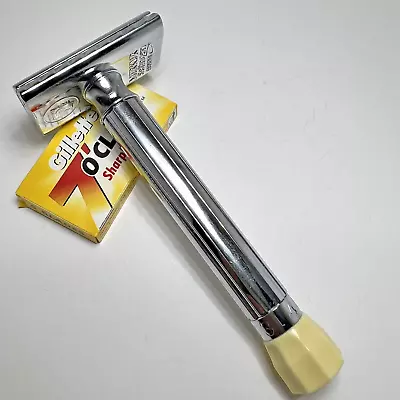 Merkur Progress XL [Long Handle] Adjustable Safety Razor With Gillette Yellow • $80