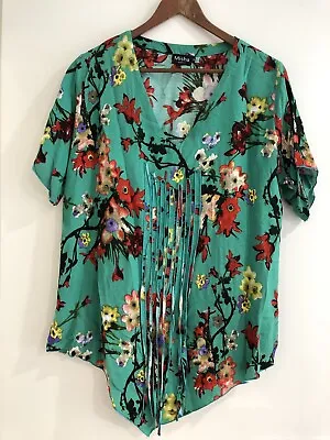 Misha Boho Short Sleeve Floral Kaftan Top Size M • $9