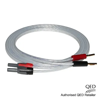 QED XT25 Performance Speaker Cable 2 X 2.0m Deltron BFA Banana Plugs Fitted PAIR • £42.95