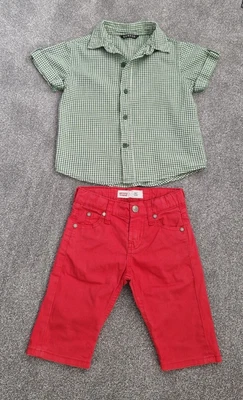 £7 • Buy Boys Bundle Age 4 Years Levis Red Denim Slim 511  Shorts & Green  Checked Shirt 