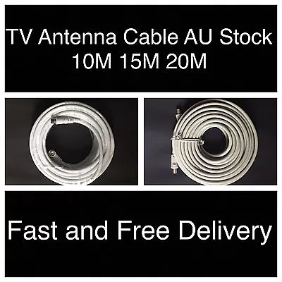 $5.99 • Buy 10m 15m 20m TV Antenna Cable PAL Male To Male Aerial Coaxial Video Lead 