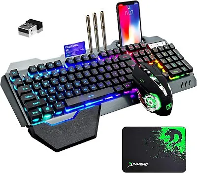 $25.99 • Buy Wireless Gaming Keyboard And Mouse With Rainbow LED /16RGB Backlit Rechargeable