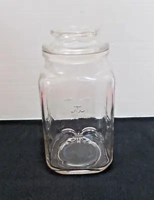 Vintage Anchor Hocking Clear Glass Jar/Canister With Sealed Lid 7  Tall X 3-1/4  • $7.95