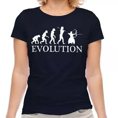 Wheelchair Archery Evolution Ladies T-shirt Tee Top Gift Glove Arrows • $16.61