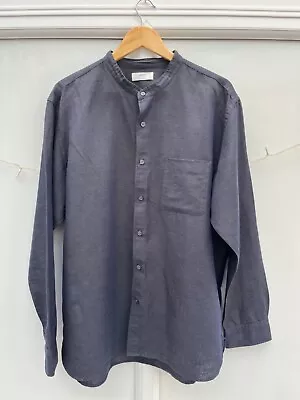 Uniqlo Men's Shirt 'grandad' (collarless) Linen-Cotton Blend XL Worn Once • £4