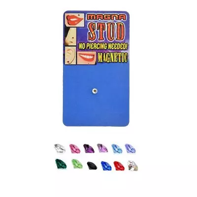 Fake Magnetic Stud Nose Lip Monroe Labret Ear Cartilage 3mm Crystal Gemstone • $8.99