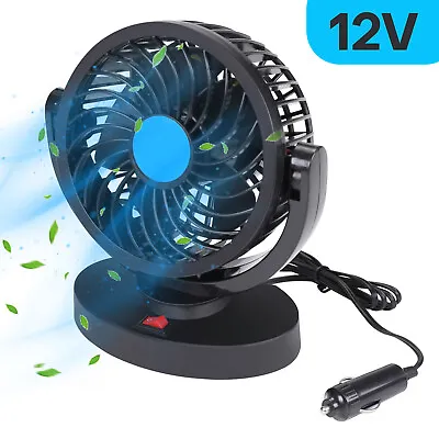 12V Powerful Car Cooling Fan High Speed 360° Rotatable Stick-on 5 Fan Blades • $10.99