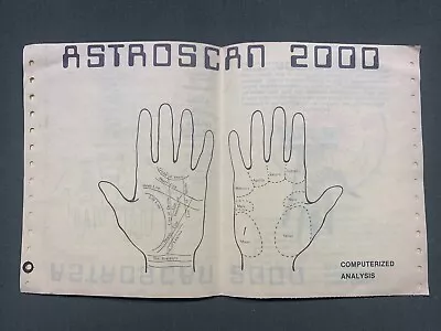 Vintage Astroscan 2000 Palmistry Astrology Horoscope Printout 1980s • $19.31