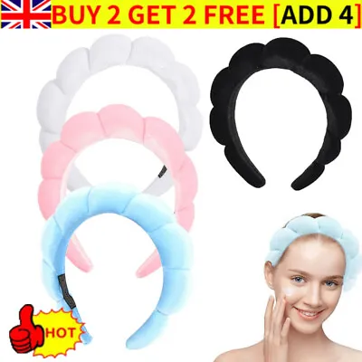 NEW Womens Spa Headband Skincare Hairband Make Up Hair Band Sponge Adjustable • £1.59