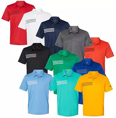 Adidas 3-Stripes Chest Polo Mens Golf Shirt - A324 - New • $35.95