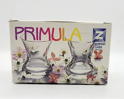 Vintage Set Of Two Mini Zwiesel Glas Vases New Gift Quality In Original Box • $10