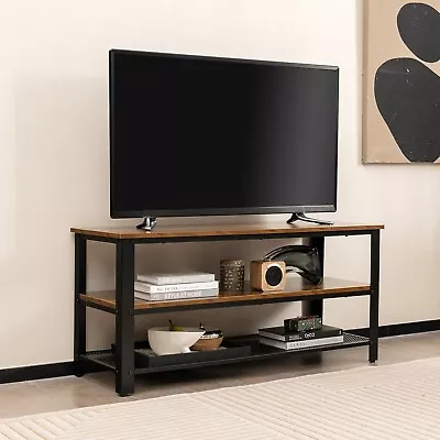 Industrial TV Stand TVs Up To 50 Inch 3-Tier Entertainment Center Console Table • £65.95