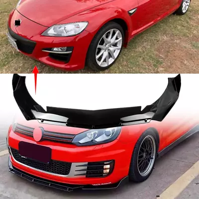 Universal Adjustable Front Bumper Lip Splitter Spoiler Glossy For Mazda RX-8 • $47.97