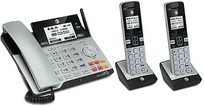 $184.99 • Buy AT&T 2 Line Cordless Intercom Paging Dual Conference Phone System W 3 Handsets