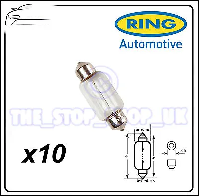 TRADE PACK Of 10 Ring 15W Festoon Interior Bulb 12v 15v R267 • £12.06