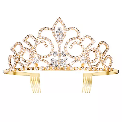  Crystal Rhinestone Tiara Bridal Crown Headband Bride Child Dress • £8.75