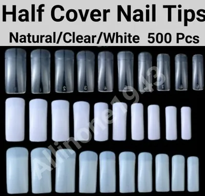 100/500pcs Half Cover French Nail Tips Artificial False Nail Tips -Jargod • $6.78