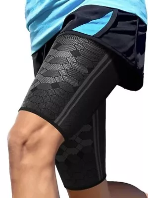 One Sparthos Thigh Compression Sleeves Quad And Hamstring Support Size L Black • $15.24