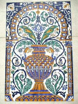 24  X 36  Hand Painted Ceramic Tile Art Panel Mosaic Wall Mural Vase Backsplash  • $195