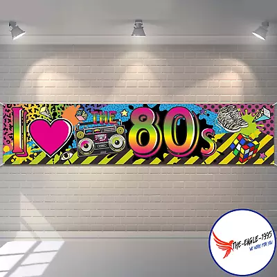 80's Party Decorations Back To The 80's Banner 80's Backdrop Background • $13.77