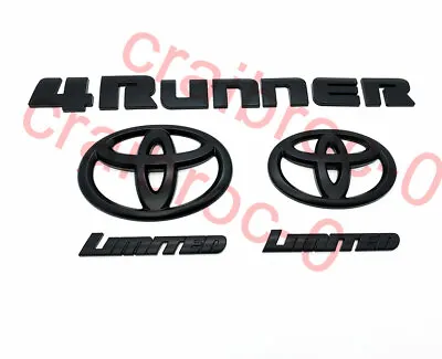Overlay ! New 2014-2023 Toyota 4Runner Limited Matte Black OUT Emblem Kit 5 Pcs • $48.98