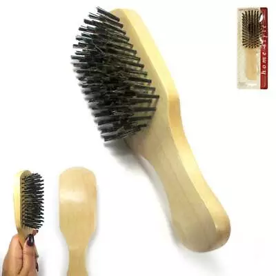 1 Men Boar Hair Bristle Beard Mustache Brush Soft Hard Palm Round Wood Handle !! • $8.49