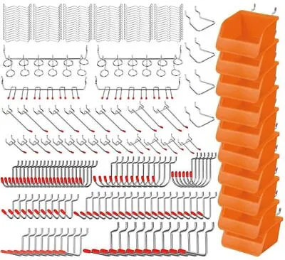 $39.98 • Buy 238 Piece Pegboard Hooks Set Peg Board Bins Parts Storage Tools Shop Organiser
