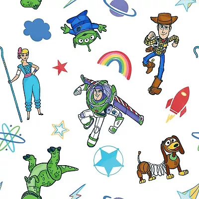 BTY Disney Toy Story Icon Pals White Cotton Fabric By The Yard 75287 • $9.95